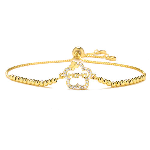 Fashion MAMA Letter Copper Zircon Bracelets