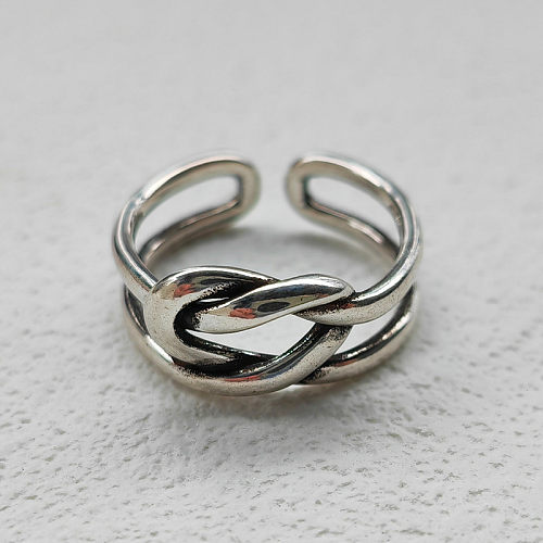 Retro Simple Style Circle Solid Color Copper Plating Hollow Out Open Rings