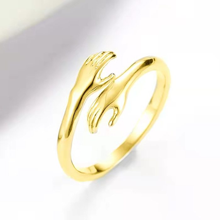 Simple Style Hand Stainless Steel Plating Open Ring 1 Piece