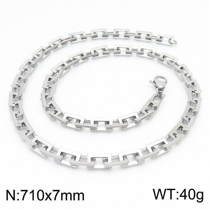 Rock Streetwear Geometric Titanium Steel Bracelets Necklace