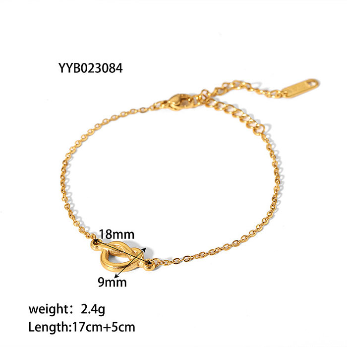 Collier de bracelets en acier titane en acier inoxydable en forme de coeur de style simple