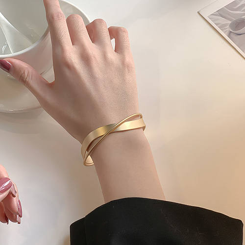Simple Style Solid Color Copper Cuff Bracelets