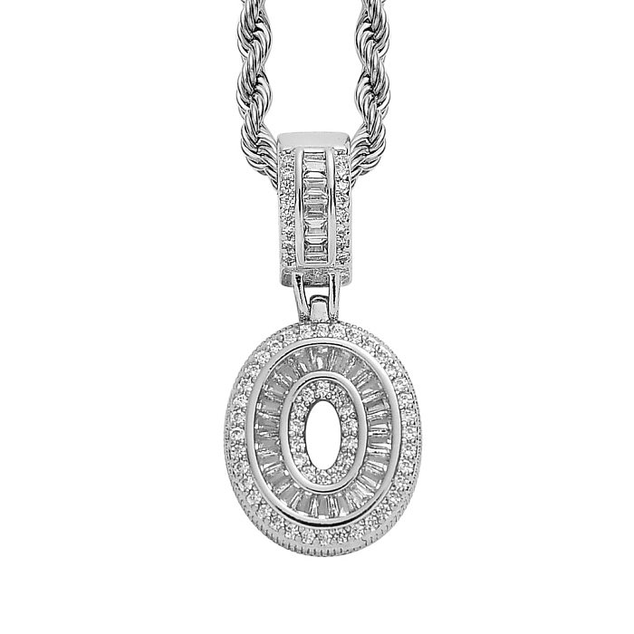 Simple Style Letter Copper Inlay Zircon Pendant Necklace 1 Piece