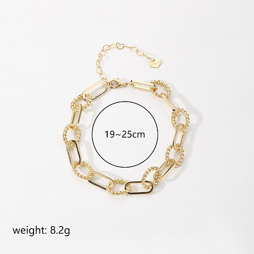 Hip-Hop Rock Solid Color Copper Plating 18K Gold Plated Silver Plated Bracelets