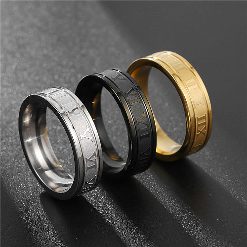 Fashion Simple Multi-color Stainless Steel Roman Numeral Ring