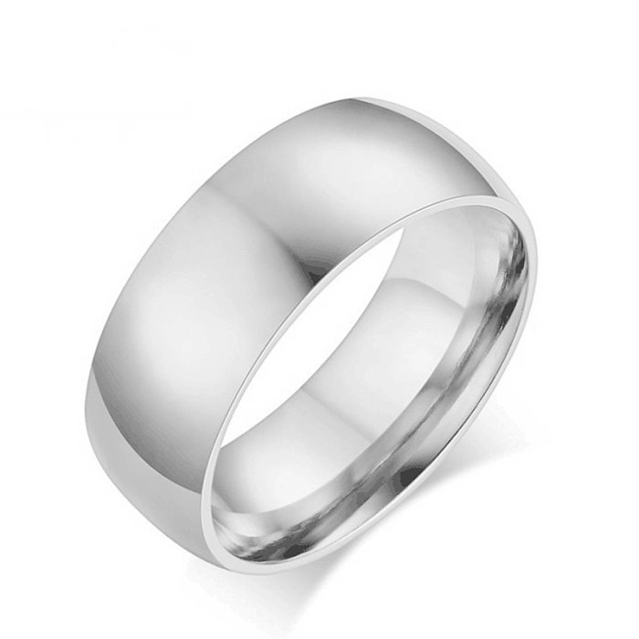 8mm Korean Fashion Stainless Steel Smooth Plain Ring Wholesale jewelry