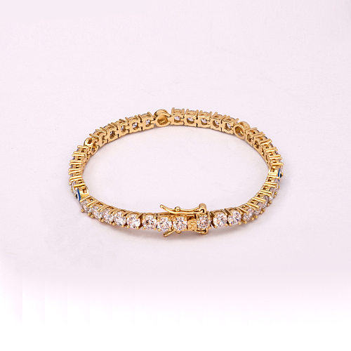 Shiny Devil'S Eye Copper Plating Inlay Zircon Tennis Bracelet