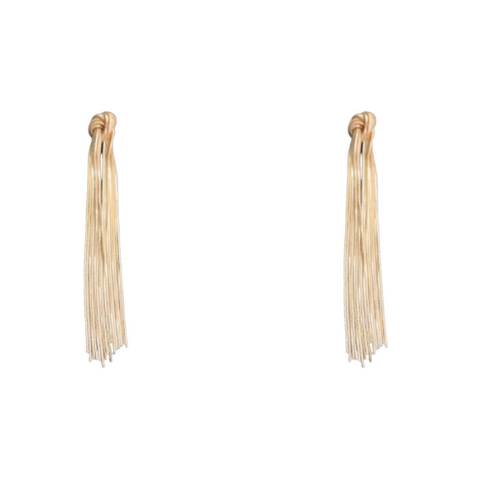 1 Pair Elegant Geometric Copper Tassel Dangling Earrings