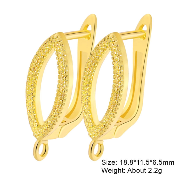 1 Pair Simple Style Classic Style Solid Color Flower Plating Hollow Out Inlay Copper Zircon Gold Plated Silver Plated Earrings