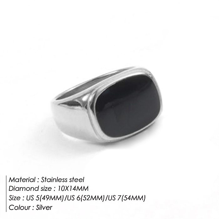 Fashion Geometric Stainless Steel Rings Metal Inlaid Shell Shell Stainless Steel Rings