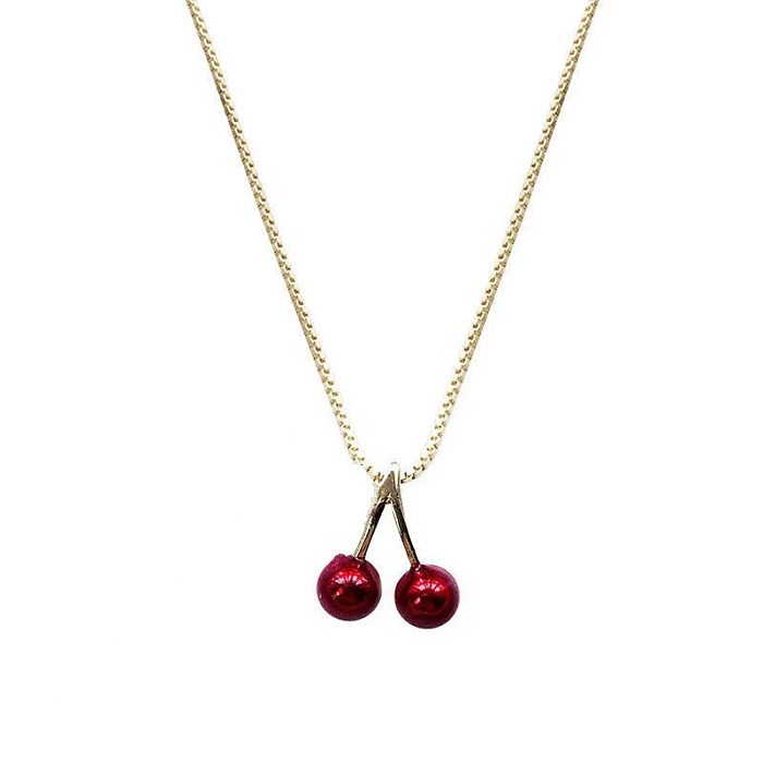 Fashion Cherry Copper Plating Pendant Necklace 1 Piece