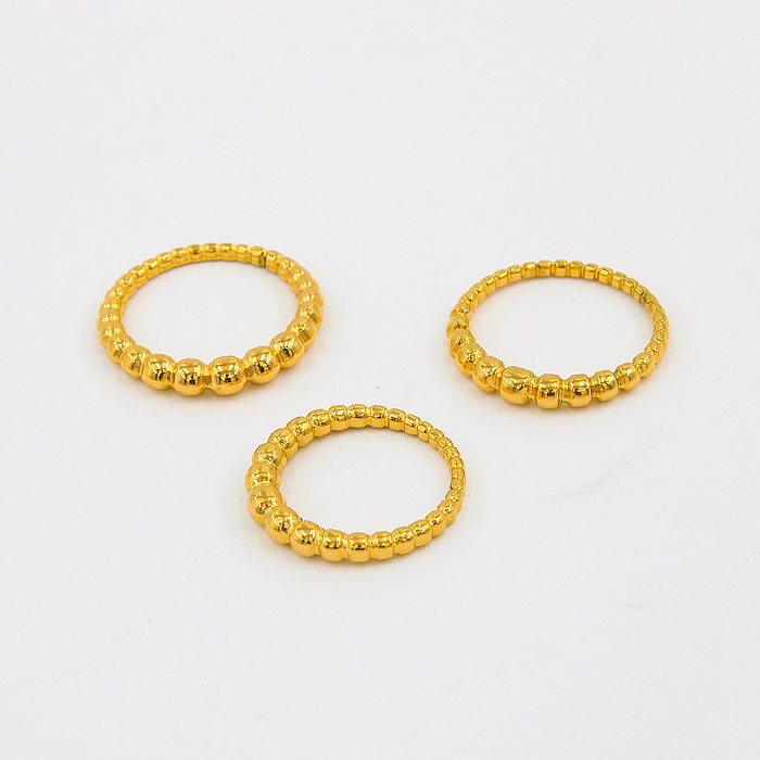 Anéis folheados a ouro 18K de polimento de aço inoxidável geométrico de estilo simples