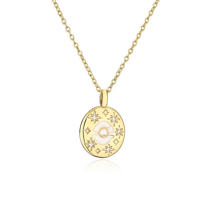 Fashion Heart Shape Snake Spider Copper Enamel Gold Plated Zircon Pendant Necklace 1 Piece