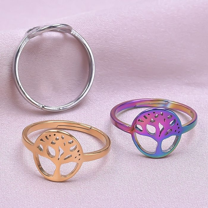 Commute Tree Stainless Steel Plating Gold Plated Rings