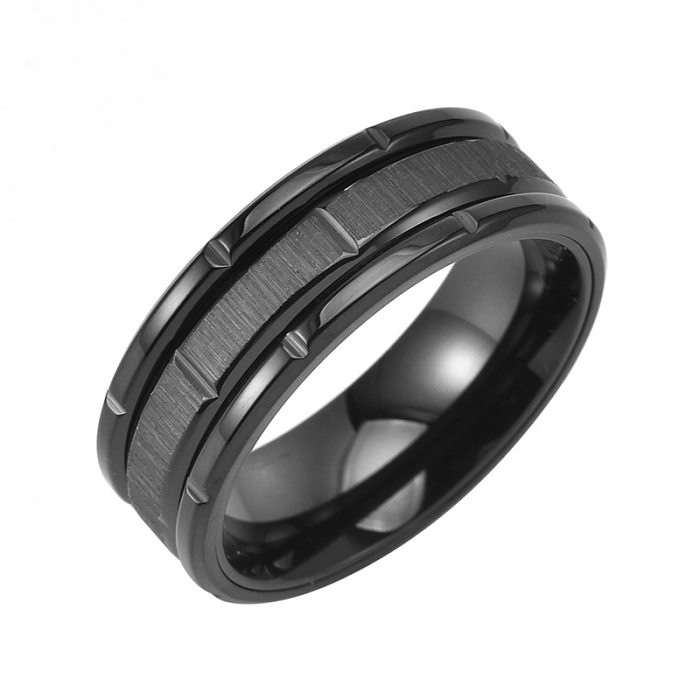 1 Piece Simple Style Circle Solid Color Stainless Steel Polishing Plating Rings
