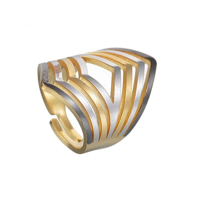 IG Style Exaggerated Rhombus Stainless Steel Plating Open Rings