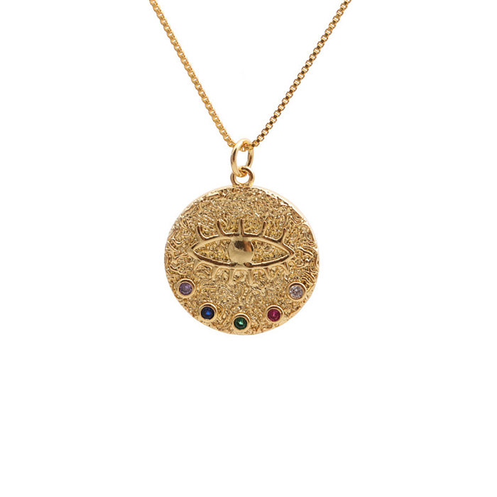 Copper Zircon Demon Eye Fashion Necklace Wholesale Jewelry jewelry