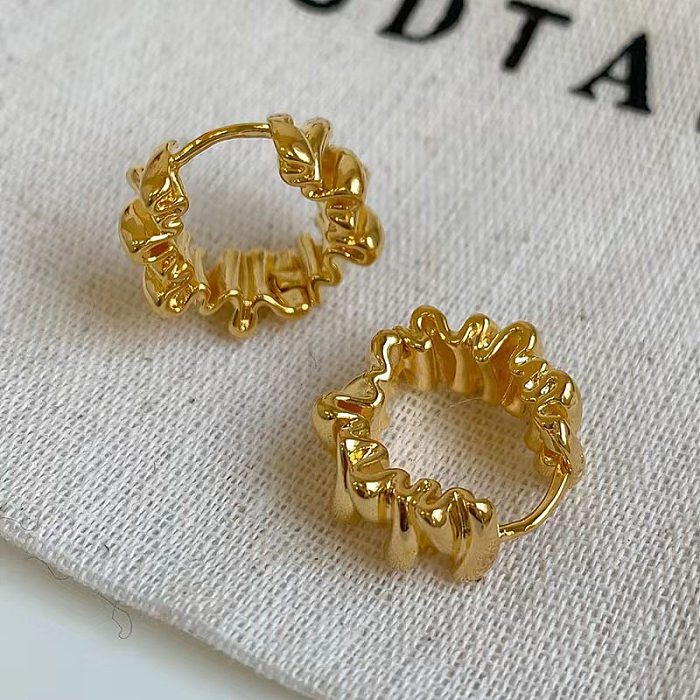 1 Paar Ohrringe im klassischen Stil mit runder Kupfervergoldung