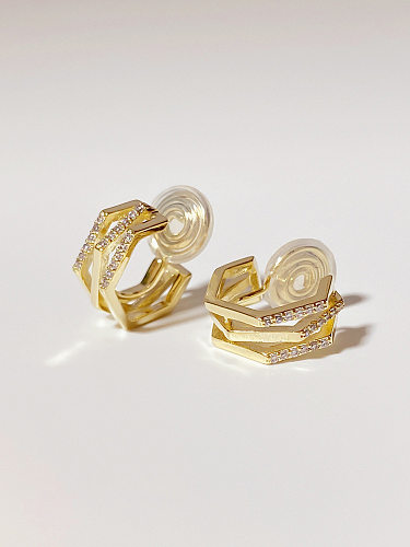 1 Pair Simple Style Irregular Inlay Copper Zircon Earrings