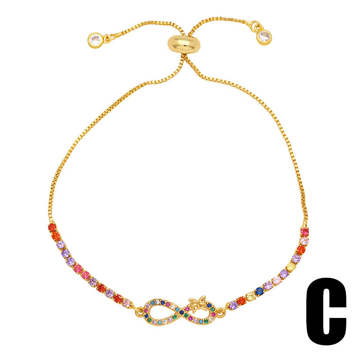 Fashion Geometric Copper Bracelets Plating Zircon Copper Bracelets
