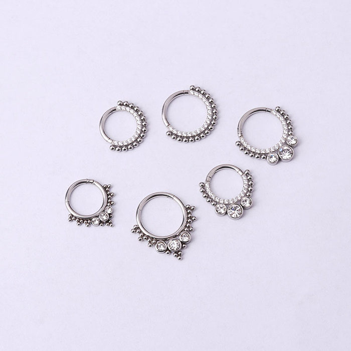 Wholesale Jewelry Fashion Stainless Steel Inlaid Zircon Closed Ring jewelry