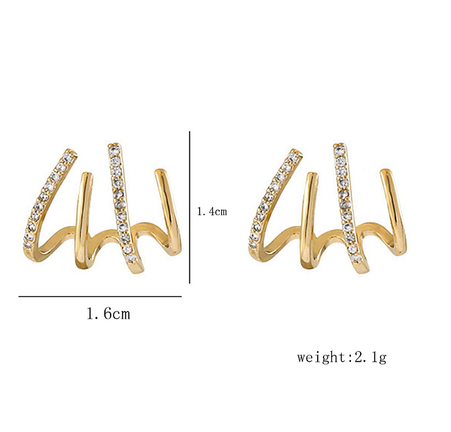 1 Pair Casual Simple Style Solid Color Copper Inlay Zircon Ear Studs
