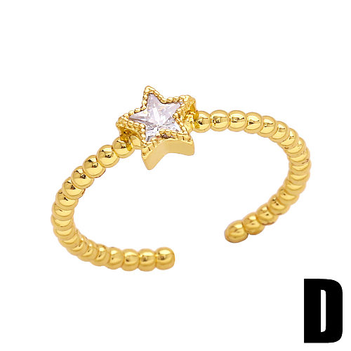 Micro-inlaid Color Zircon Opening Adjustable Ring Design Sense Index Finger Ring