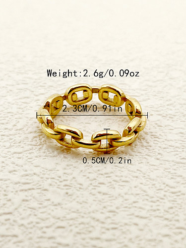 Simple Style Solid Color Stainless Steel Gold Plated Rings In Bulk