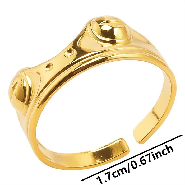 Wholesale Basic Geometric Stainless Steel Plating Open Rings