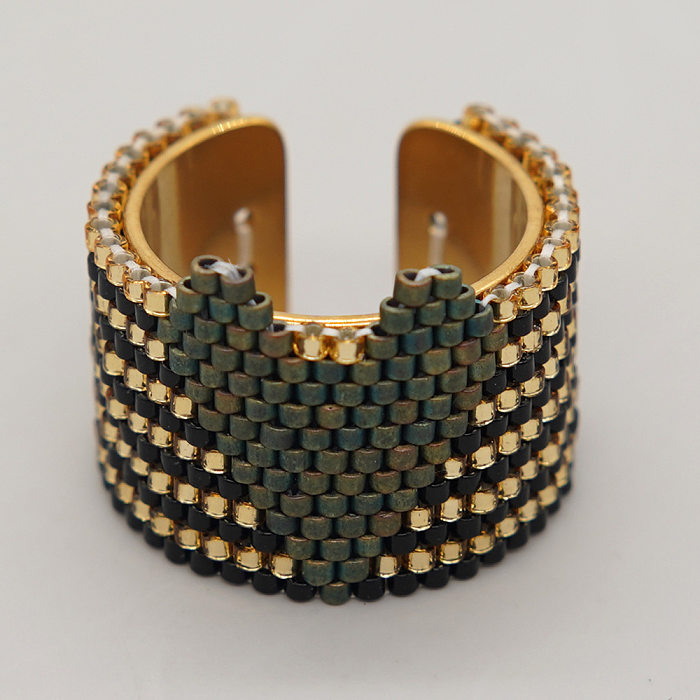 Perles de rocaille en acier inoxydable, Style ethnique bohème, en forme de cœur, anneaux ouverts, vente en gros