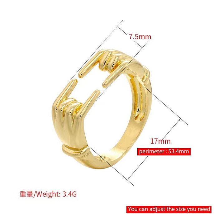 Glossy Palm Finger Opening Adjustable Ring