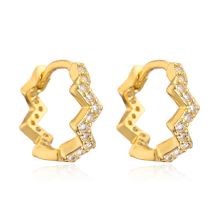 Boucles d'oreilles géométriques en Zircon, cercle irrégulier, vague papillon, placage de cuivre, or 18 carats, à la mode