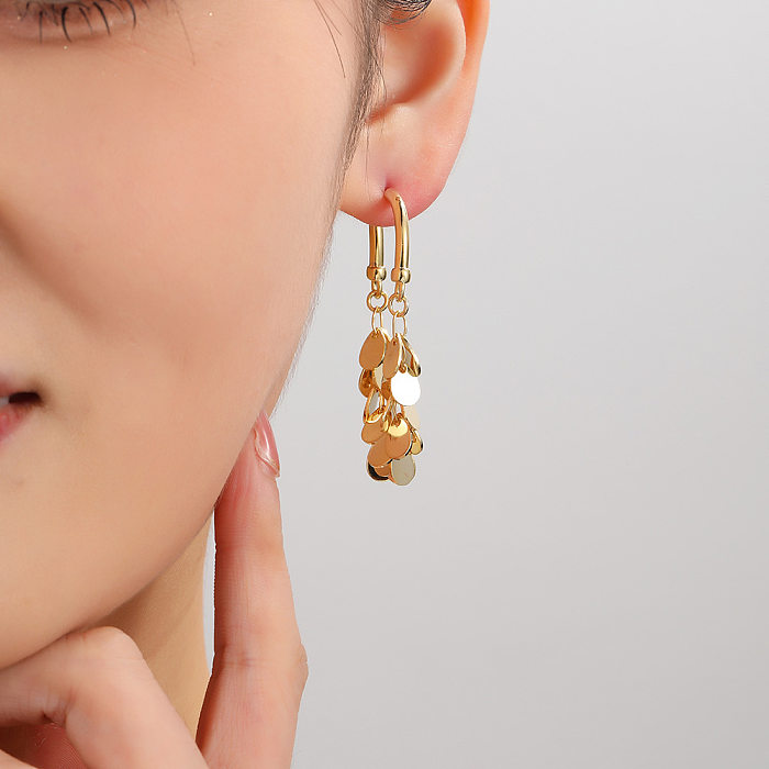 1 Pair IG Style Round Tassel Plating Copper Earrings