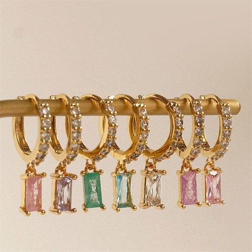 Rectangular Pendant Brass Fashion Earrings Wholesale Jewelry jewelry
