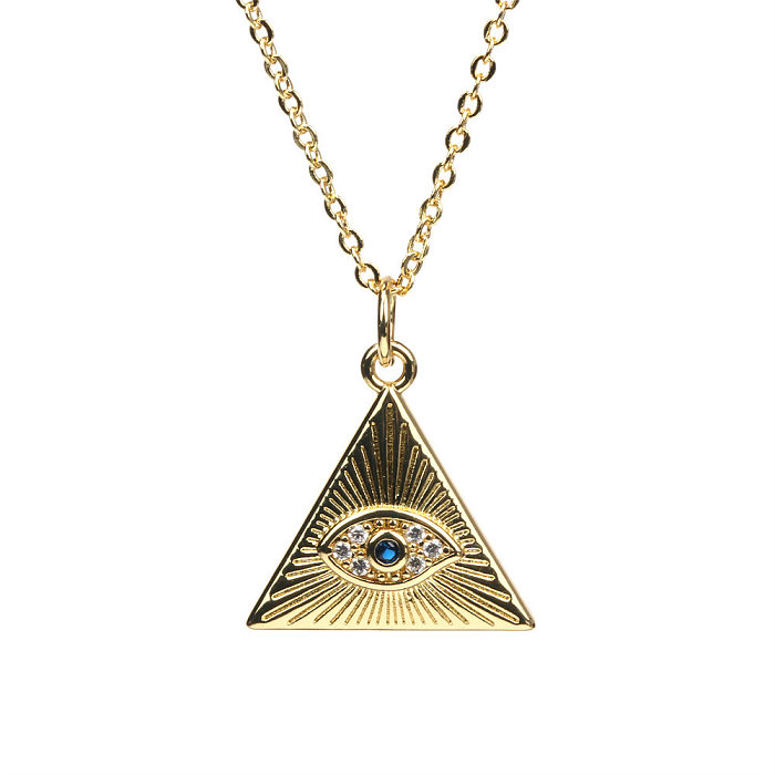 Devil's Eye Blue Eye Pendant Copper Inlaid Zircon Gold-plated Necklace