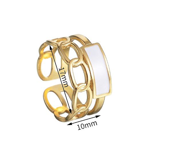 Simple Style Commute Oval Stainless Steel 18K Gold Plated Open Rings In Bulk