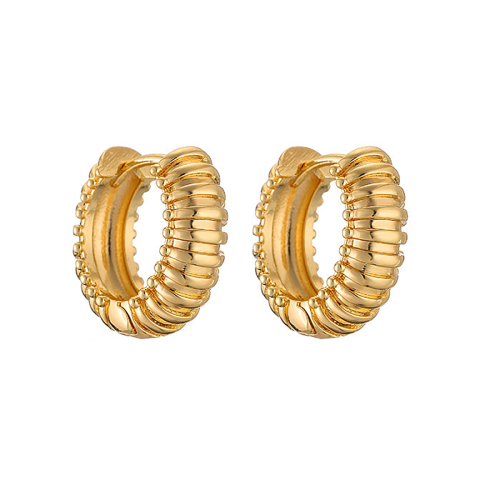 1 Pair Casual Vintage Style Simple Style U Shape V Shape Twist Plating Copper 18K Gold Plated Earrings Ear Studs