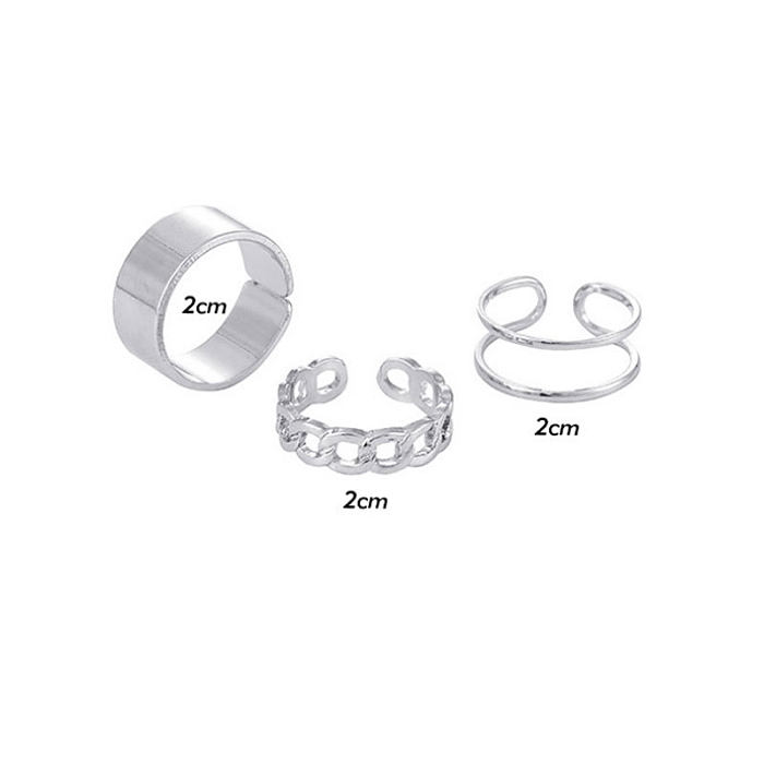 Korean Titanium Steel Opening Adjustable Ring Three-piece