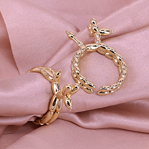 Fashion Copper Gold-Plated Balloon Dog Opening Adjustable Ring