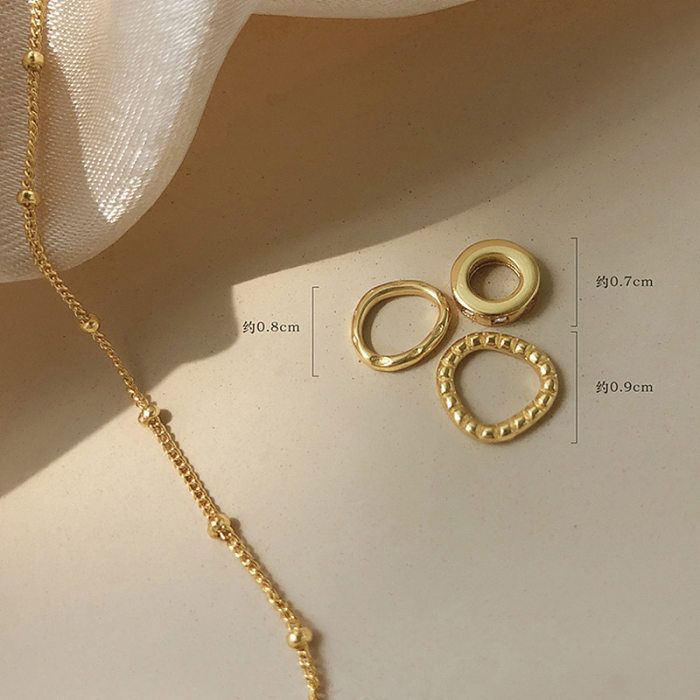 Collier chaîne de clavicule Simple, cercle en cuivre à la mode