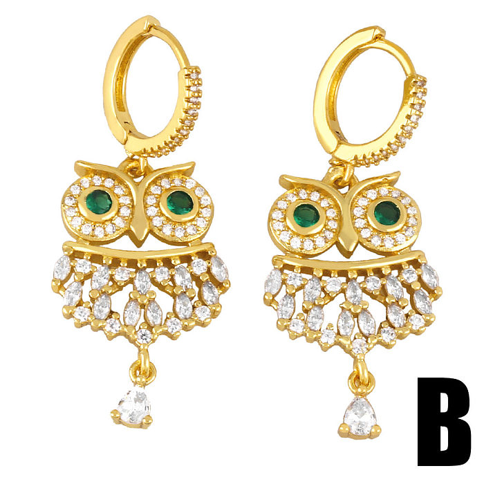 Fashion New Cute Bear C- Shaped Copper Stud Earrings Women