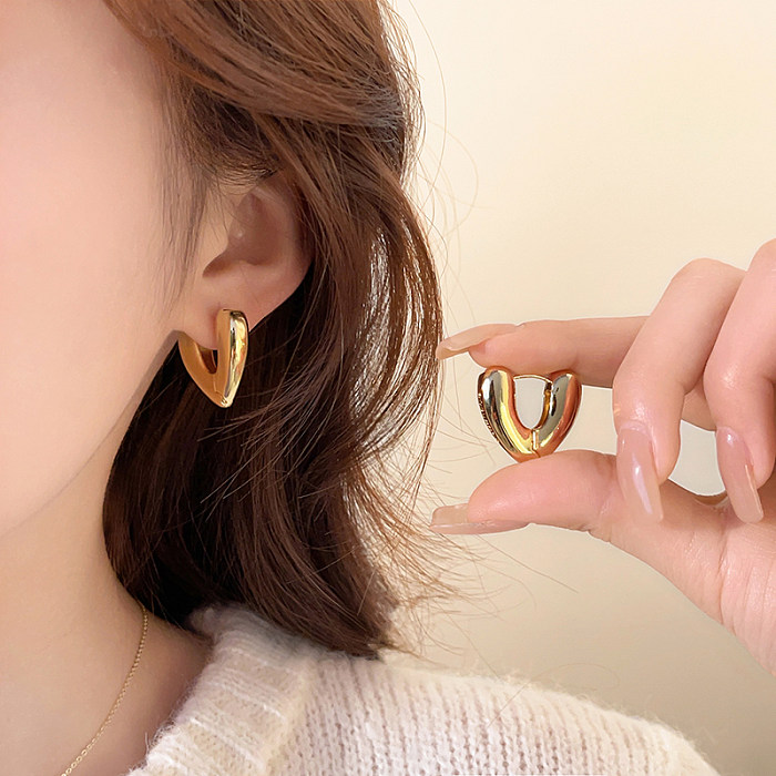 1 Pair IG Style Heart Shape Plating Copper Earrings