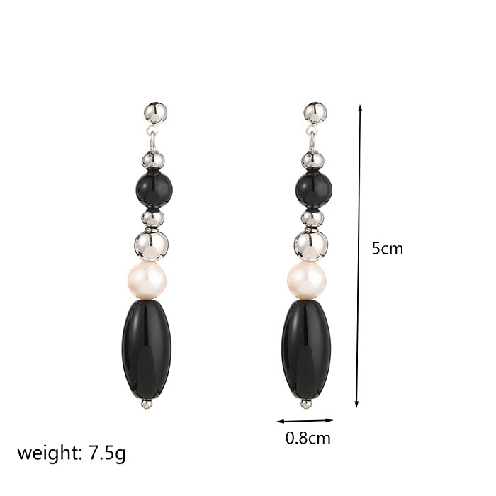 1 Pair IG Style Water Droplets Beaded Plating Arylic Freshwater Pearl Copper 18K Gold Plated Silver Plated Drop Earrings