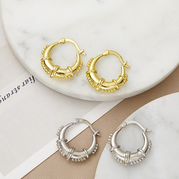 1 Paar elegante Retro-Streetwear-Ohrringe aus geometrischem Kupfer