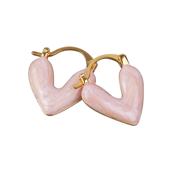 1 paire de clous d'oreilles en diamant artificiel, incrustation de placage de fleurs en cuivre, perles artificielles
