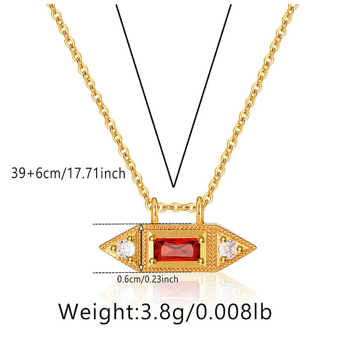 Elegante Herzform-Halskette mit Kupferüberzug und Inlay-Zirkon-Anhänger