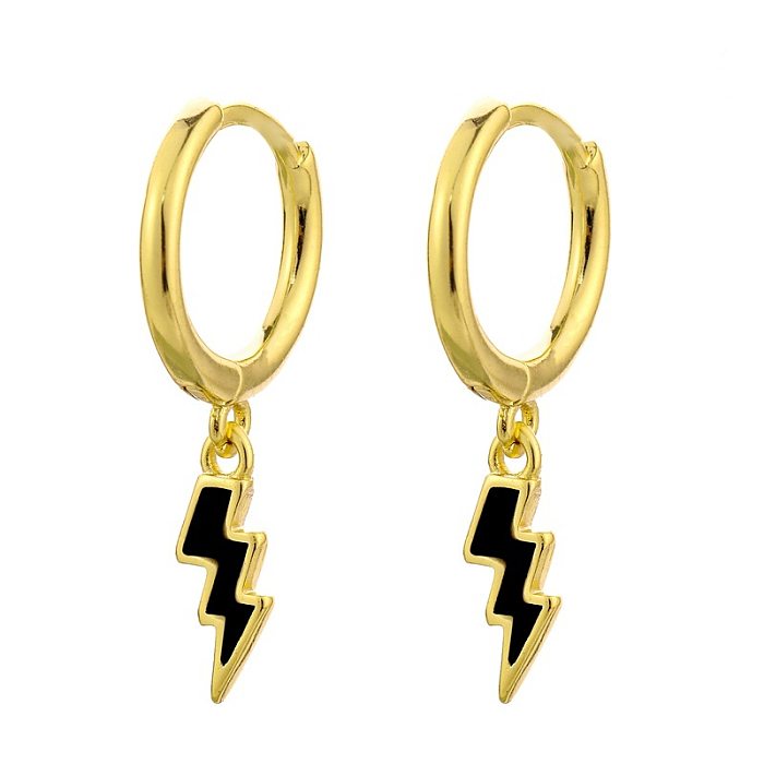 1 Pair Simple Style Lightning Plating Copper Earrings