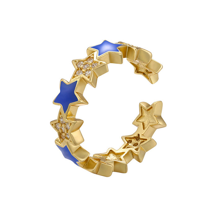 Fashion Star Brass Plating Zircon Rings 1 Piece