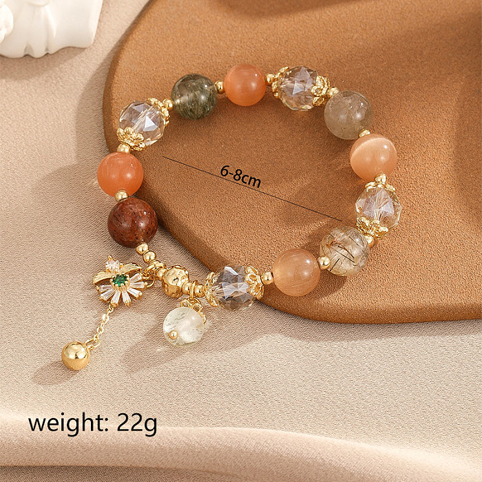 Bracelets en perles de cuivre à fleurs de style simple