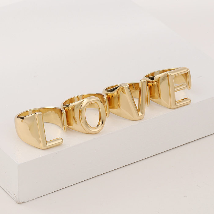 Fashion New Style Copper 26 English Letter Ring